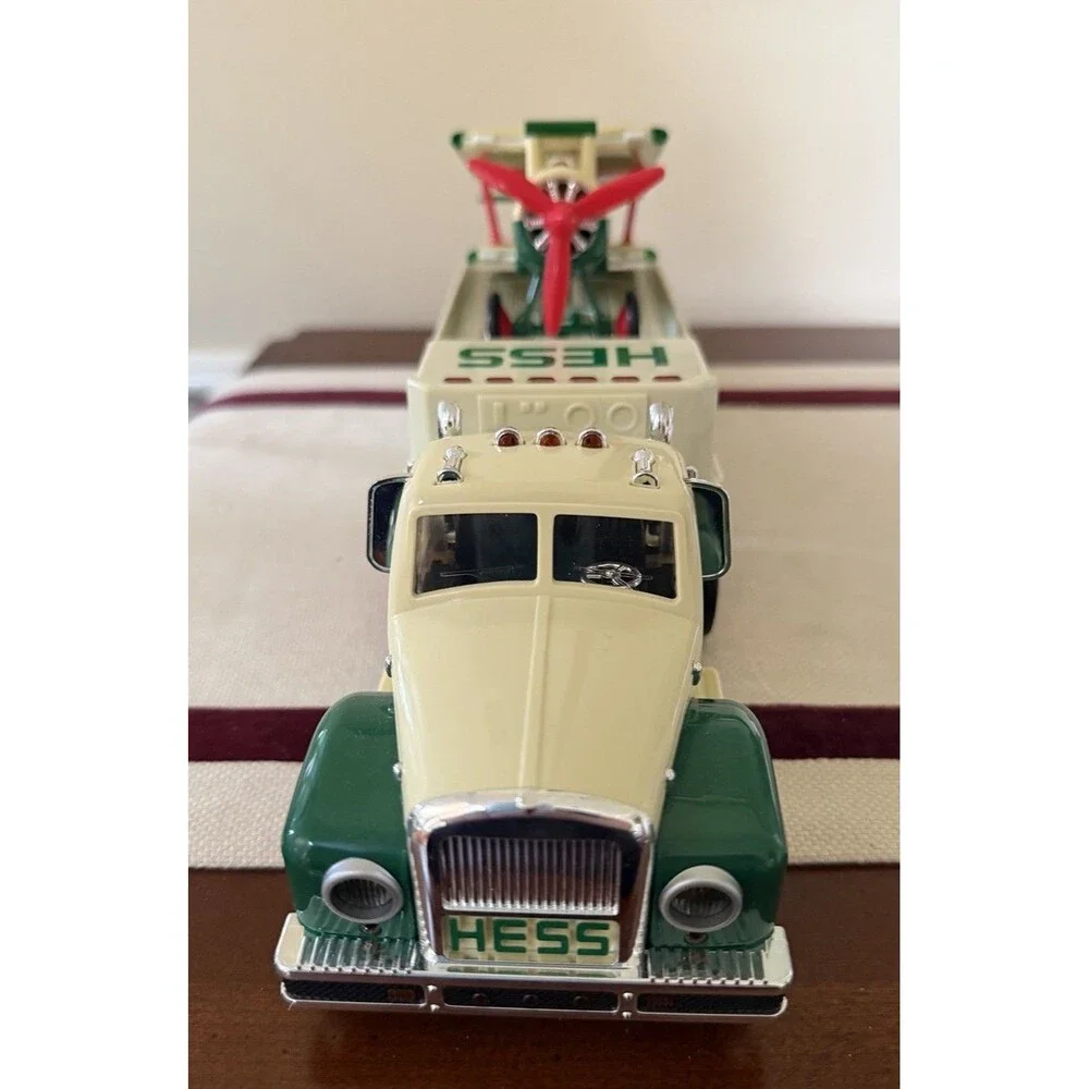 2002 Hess Toy Truck and Airplane Set Flatbed Transporter for Motorized Biplane